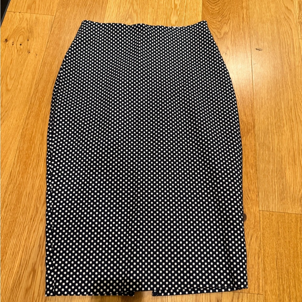 Bailey Poka Dot Pencil Skirt - Navy and White